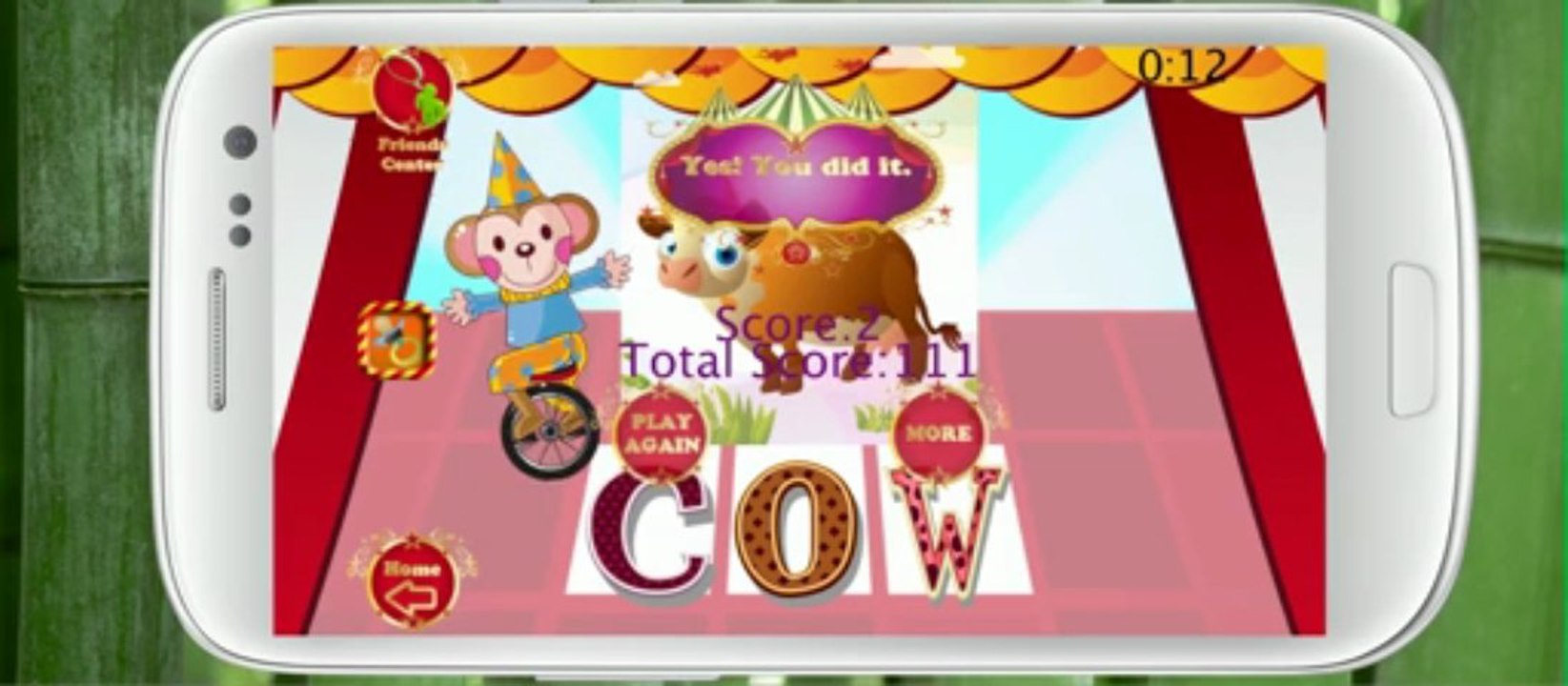 Today's word >>> C for Cow  "Learn ABC C for Cow Google play app"  Learn English first simple word for kids