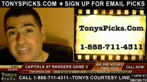 New York Rangers versus Washington Capitals Pick Prediction Playoff Game 3 Lines Odds Preview 5-6-2013