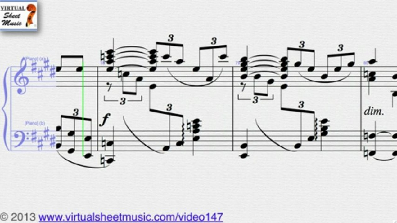 Johannes Brahms Lullaby sheet music for piano sheet music - Video Score