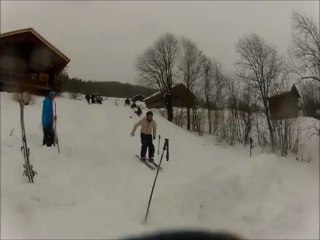 Accident backflip ski