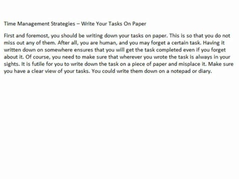 Time Management Strategies - How You Can Make The Most Of Your Time