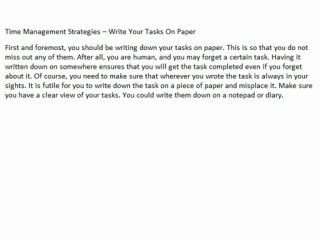 Time Management Strategies - How You Can Make The Most Of Your Time