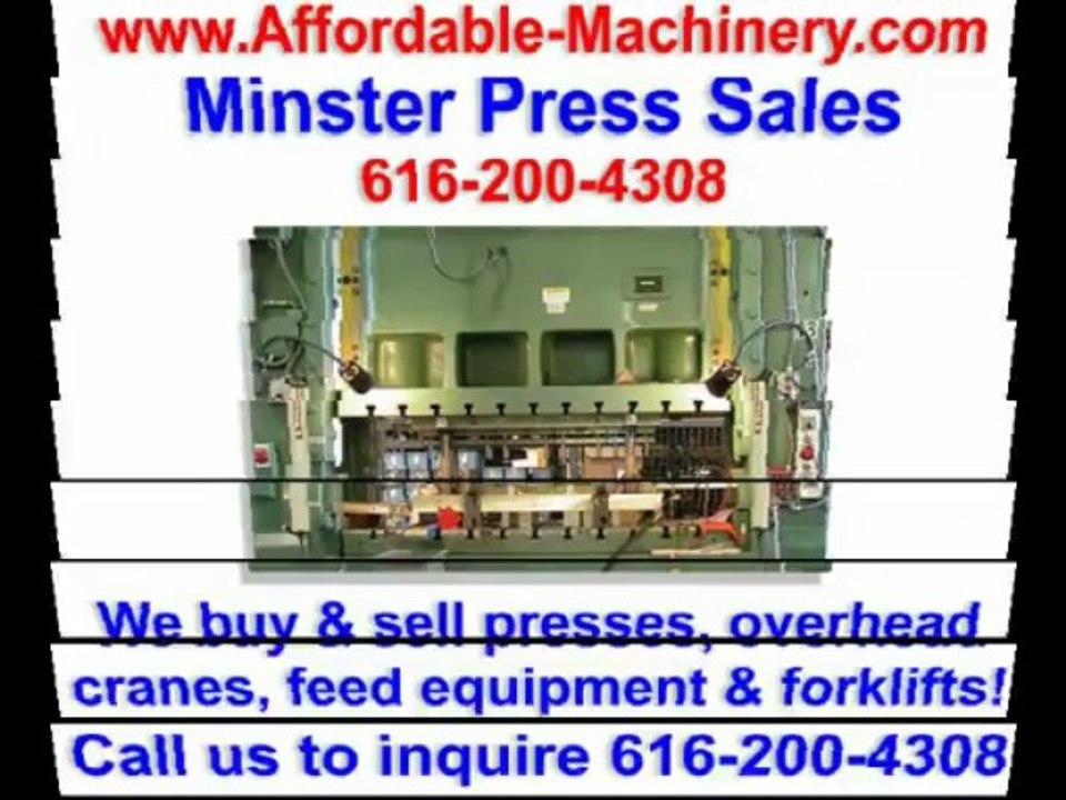 Minster Metal Stamping Presses Used For Sale 616-200-4308 (Punch Press)