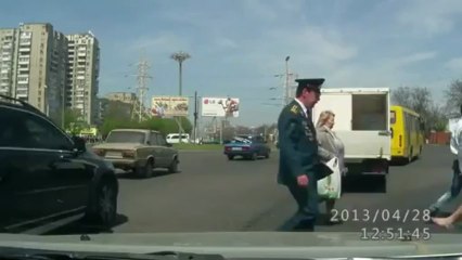 Piéton insolite russe