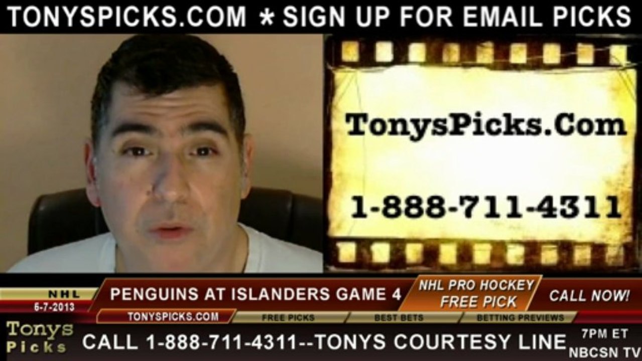 New York Islanders versus Pittsburgh Penguins Pick Prediction NHL Pro Hockey Playoff Game 4 Lines Odds Preview 5-7-2013