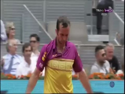 Roger Federer Wins vs R. Stepanek Set 2 Match Point - 2nd Round Mutua Madrid Open 2013