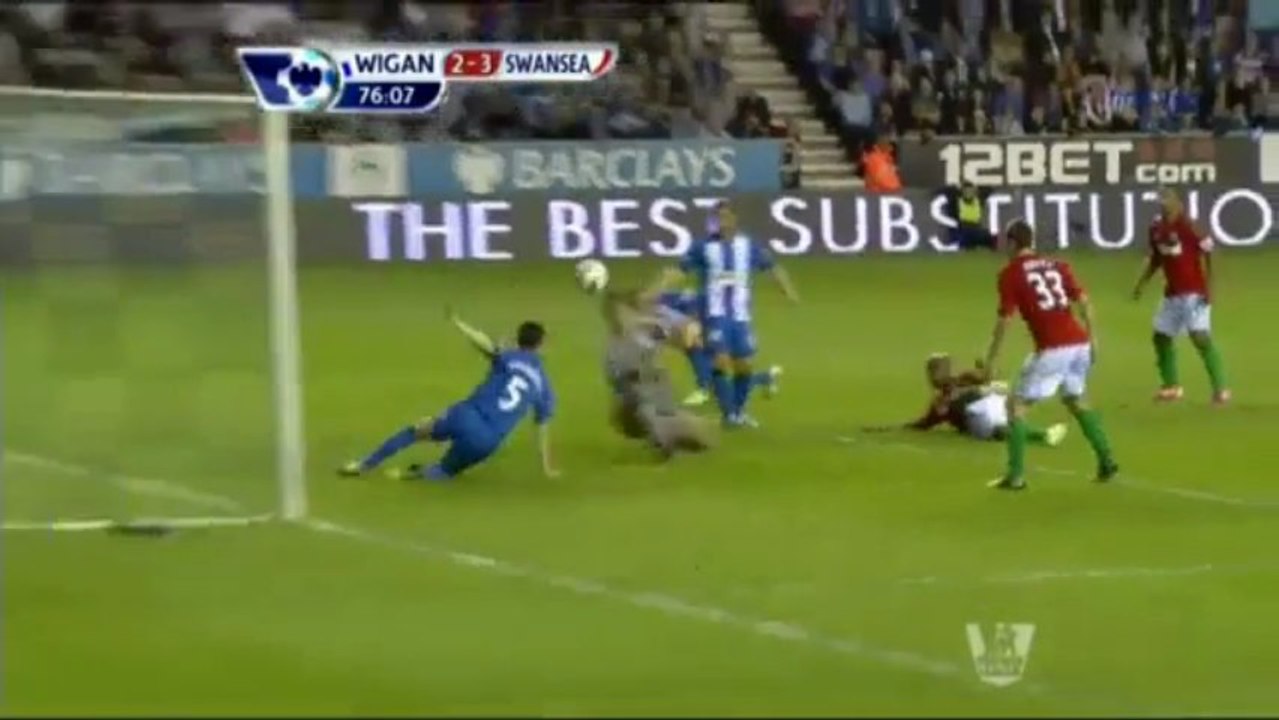 Wigan Athletic  VS  Swansea City 2-3 Highlights.