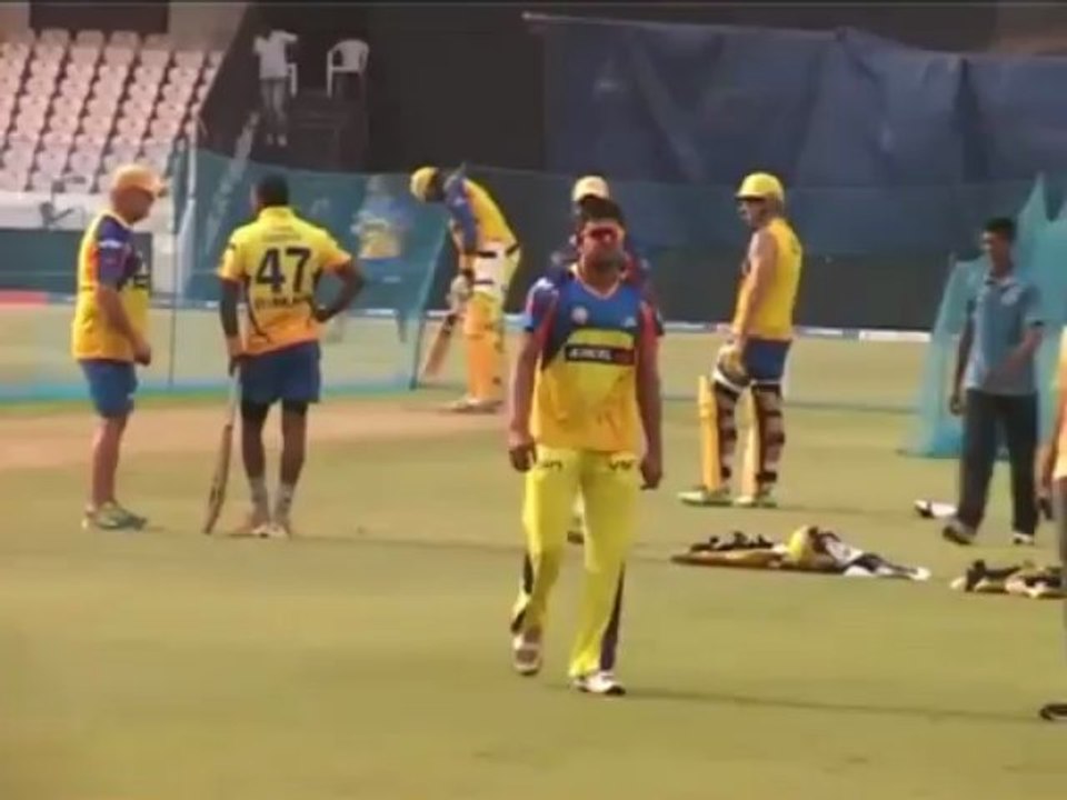 Chennai Super Kings in practice session