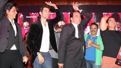 Download Video: Shah Rukh, Aamir, Hrithik Dance With Dharmendra !