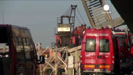 Search for missing port workers after Genoa ship collision