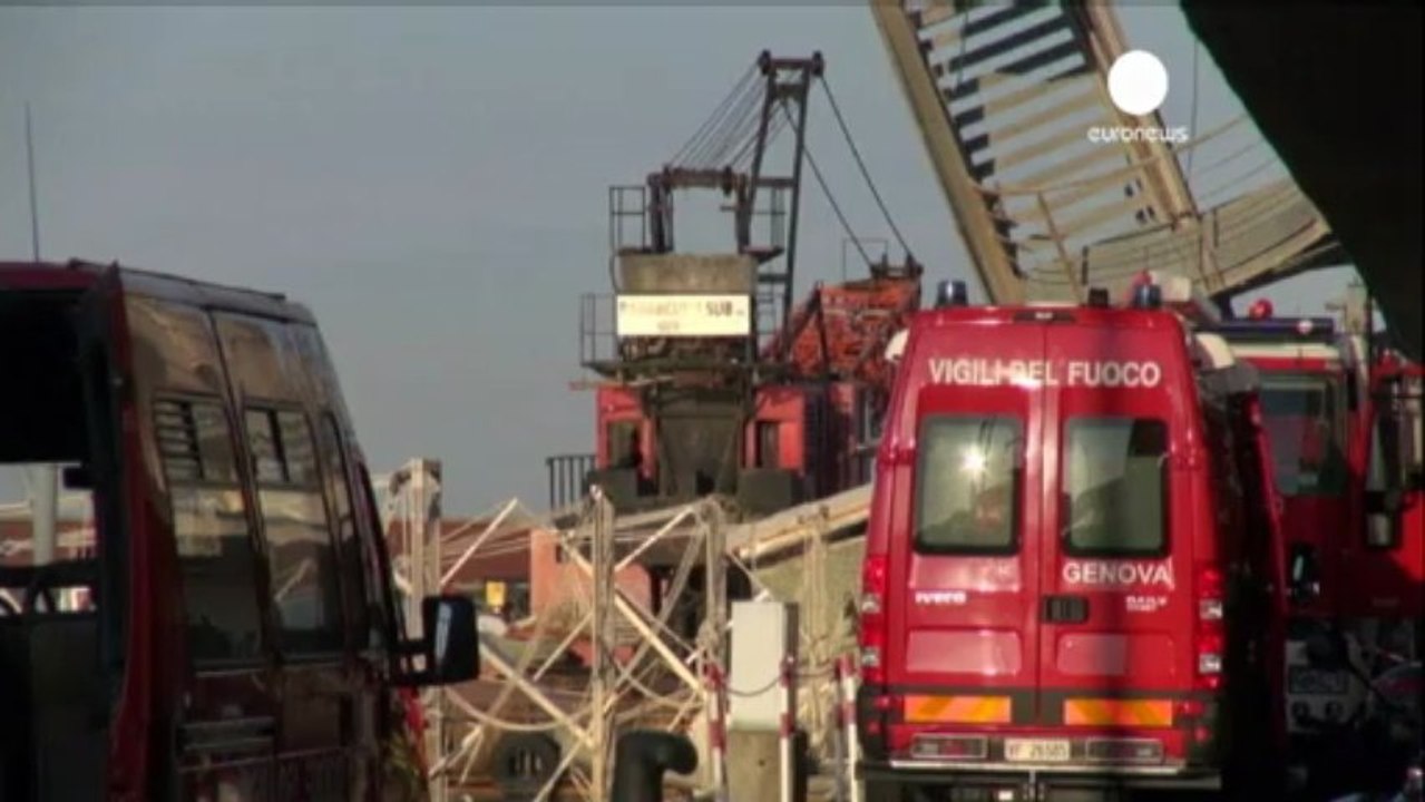 Search for missing port workers after Genoa ship collision
