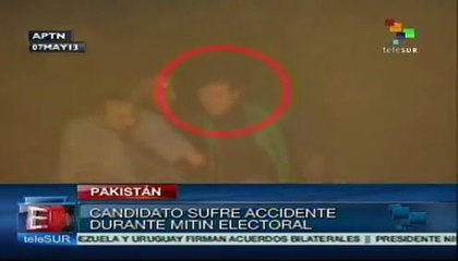 Candidato pakistaní sufre accidente durante mitin electoral