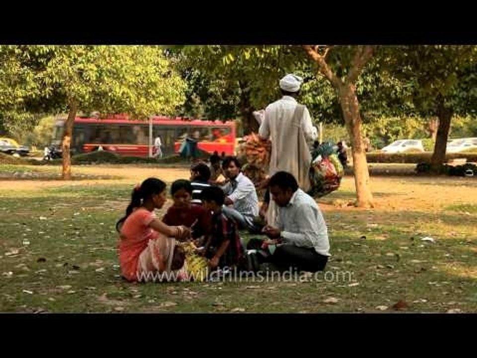 Family picnic at India Gate, Delhi