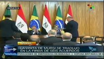 Mursi obtiene apoyo de Rousseff para plan contra la pobreza