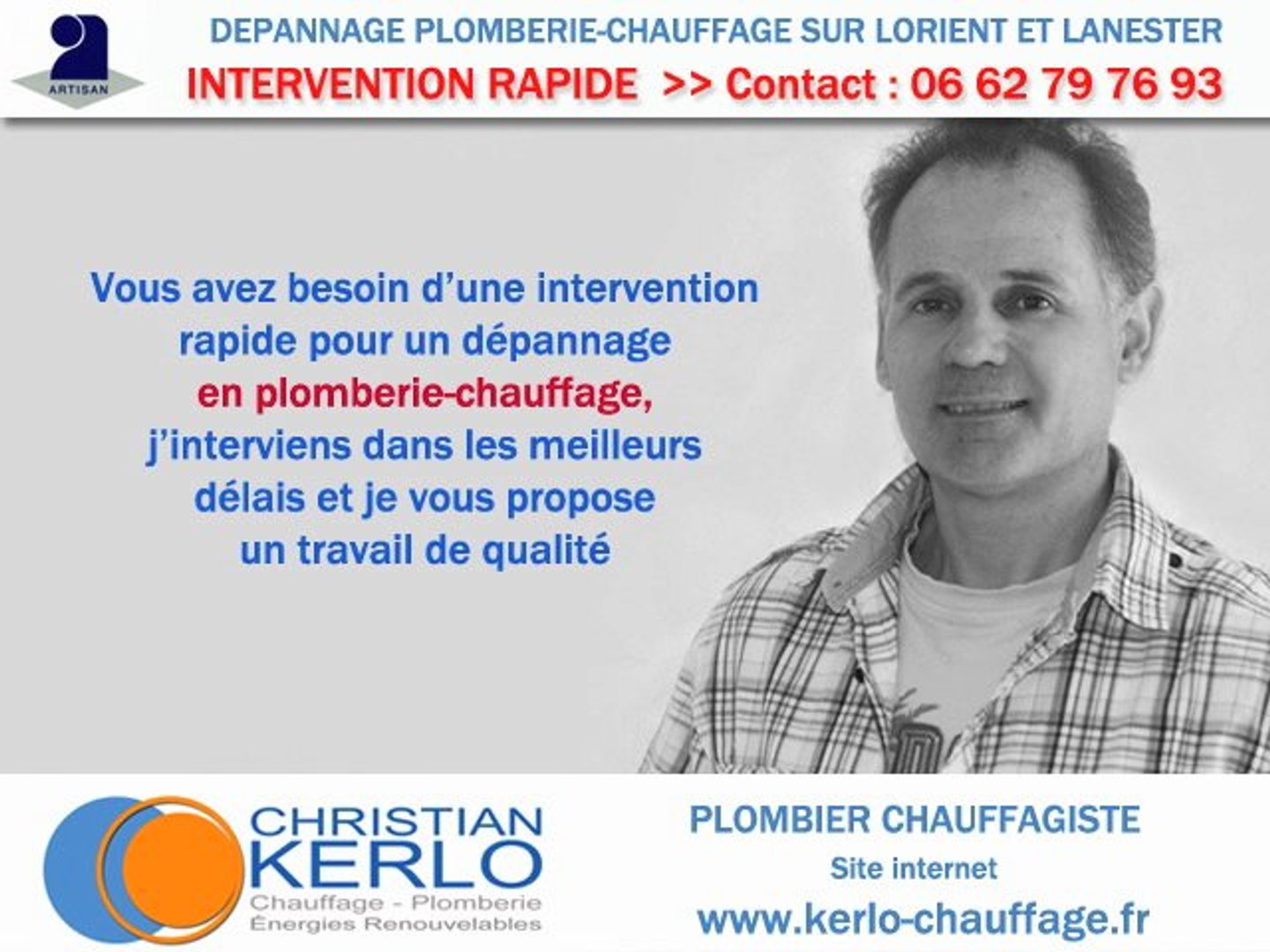 Dépannage Plomberie chauffage Lorient Lanester - Kerlo Christian plombier  artisan - Vidéo Dailymotion