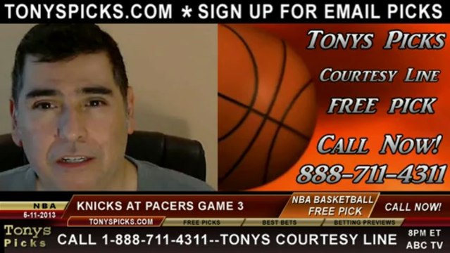 Indiana Pacers versus New York Knicks Pick Prediction NBA Playoffs Game 3 Lines Odds Preview 5-11-2013