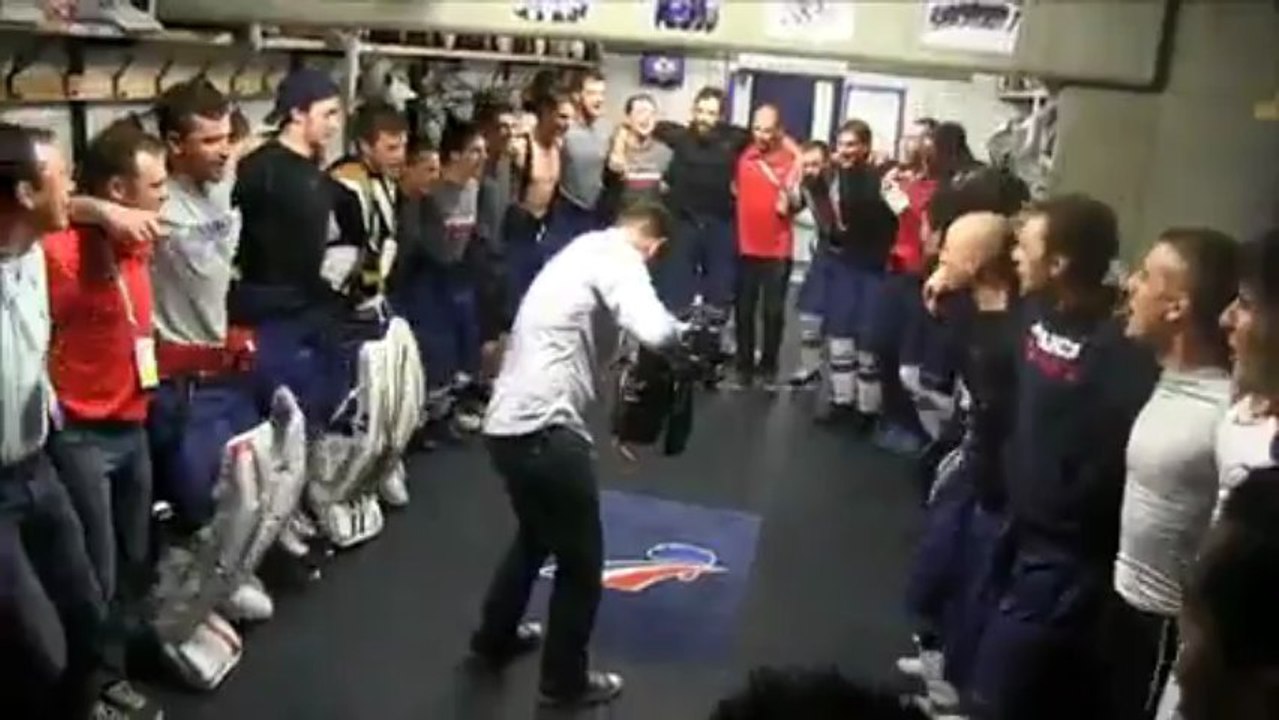 L'équipe de France de Hockey célèbre sa victoire face à la Russie