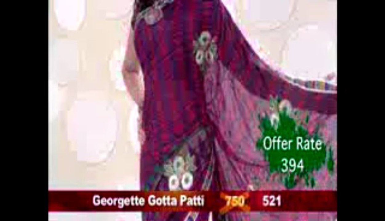 Indian Saree Shopping Online At Kalazone | Georgette Gotta Patti Sarees