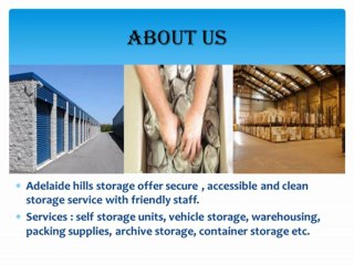 Secure Storage Facilities in Adelaide Hills