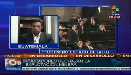 Levantan estado de sitio en una zona minera de Guatemala