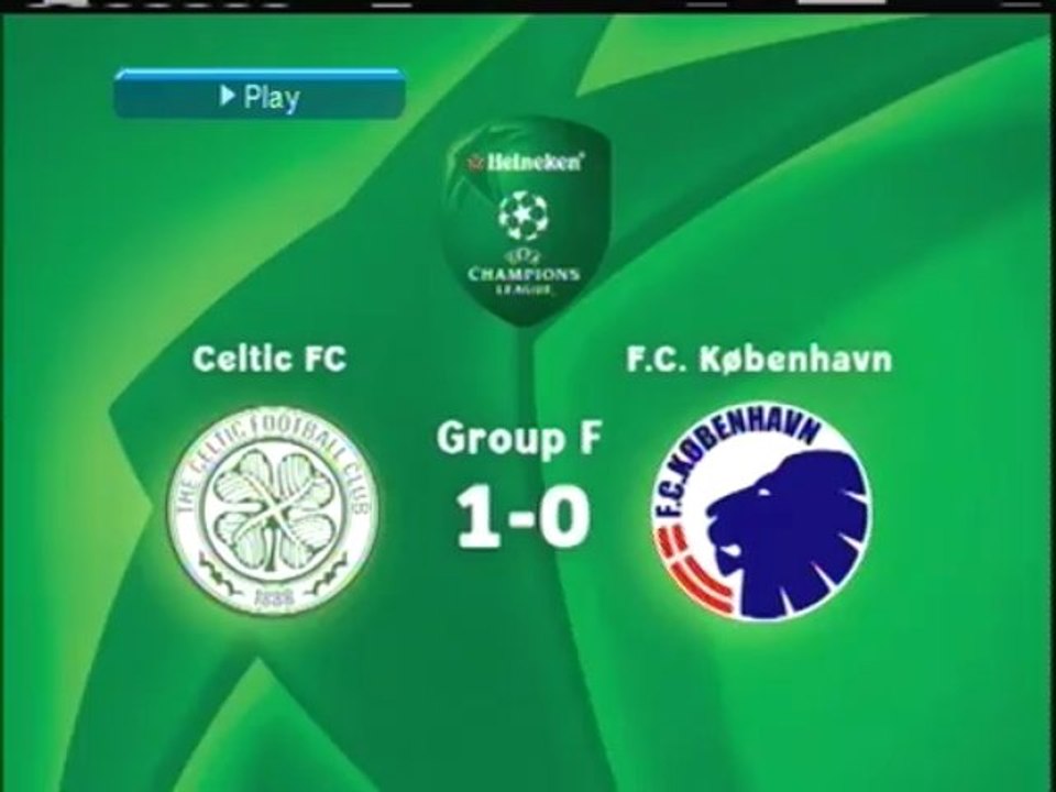 2006 (September 26) Celtic Glasgow (Scotland) 1-FC Copenhagen (Denmark) 0 (Champions League)