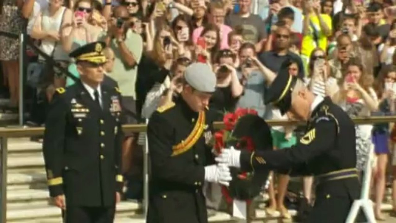Prince Harry meets wounded servicemen in the US