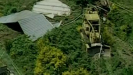 Aerials of bulldozer rampage