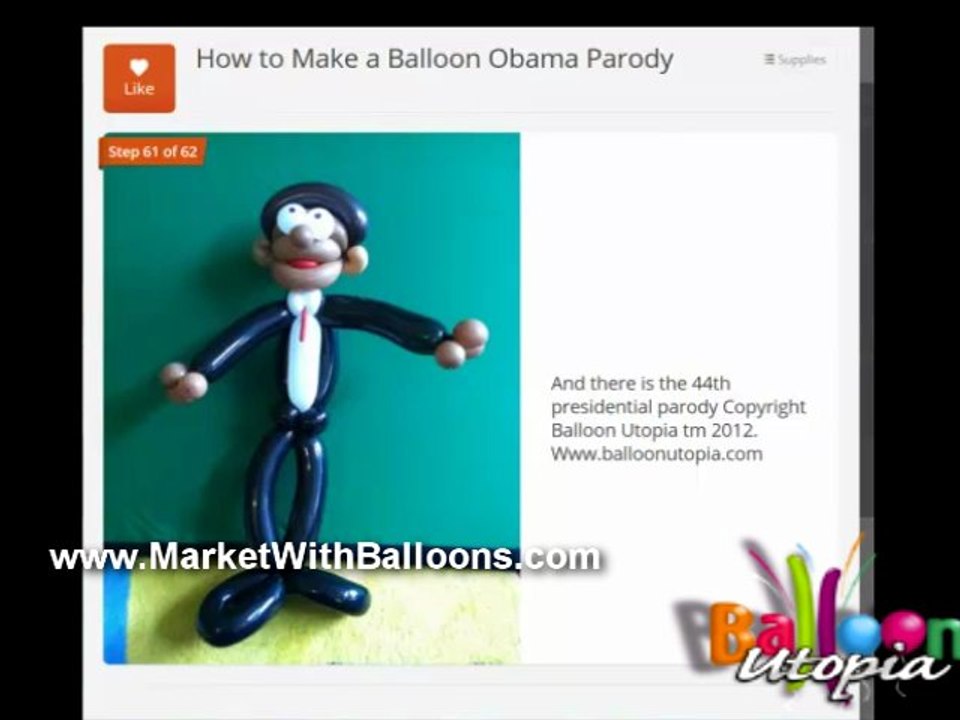 How To Make a Balloon Obama Parody- San Diego Balloons
