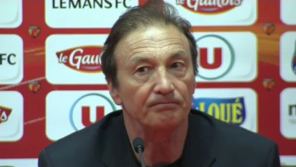 Conférence de presse Le Mans FC - Havre AC : Régis BEUNARDEAU (LEMANS) - Erick MOMBAERTS (HAC) - saison 2012/2013