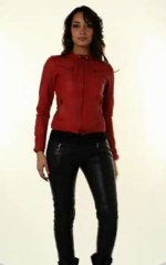 Blouson Cuir d'agneau OAKWOOD Linata Rouge