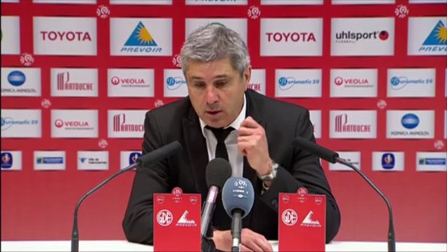 Conférence de presse Valenciennes FC - Stade Rennais FC : Daniel SANCHEZ (VAFC) - Frédéric ANTONETTI (SRFC) - saison 2012/2013
