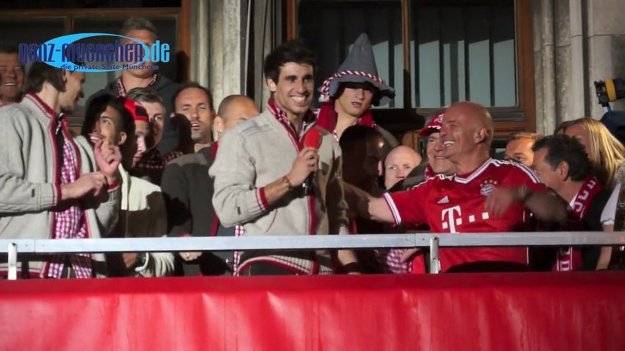 Javier martinez @ fcb meisterfeier 2013 "wir kommen hier zurück - in 2 wochen"