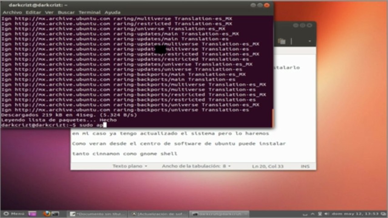 Como instalar gnome shell en Ubuntu 13.04