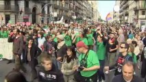 Spain's Indignados movement holds anniversary march