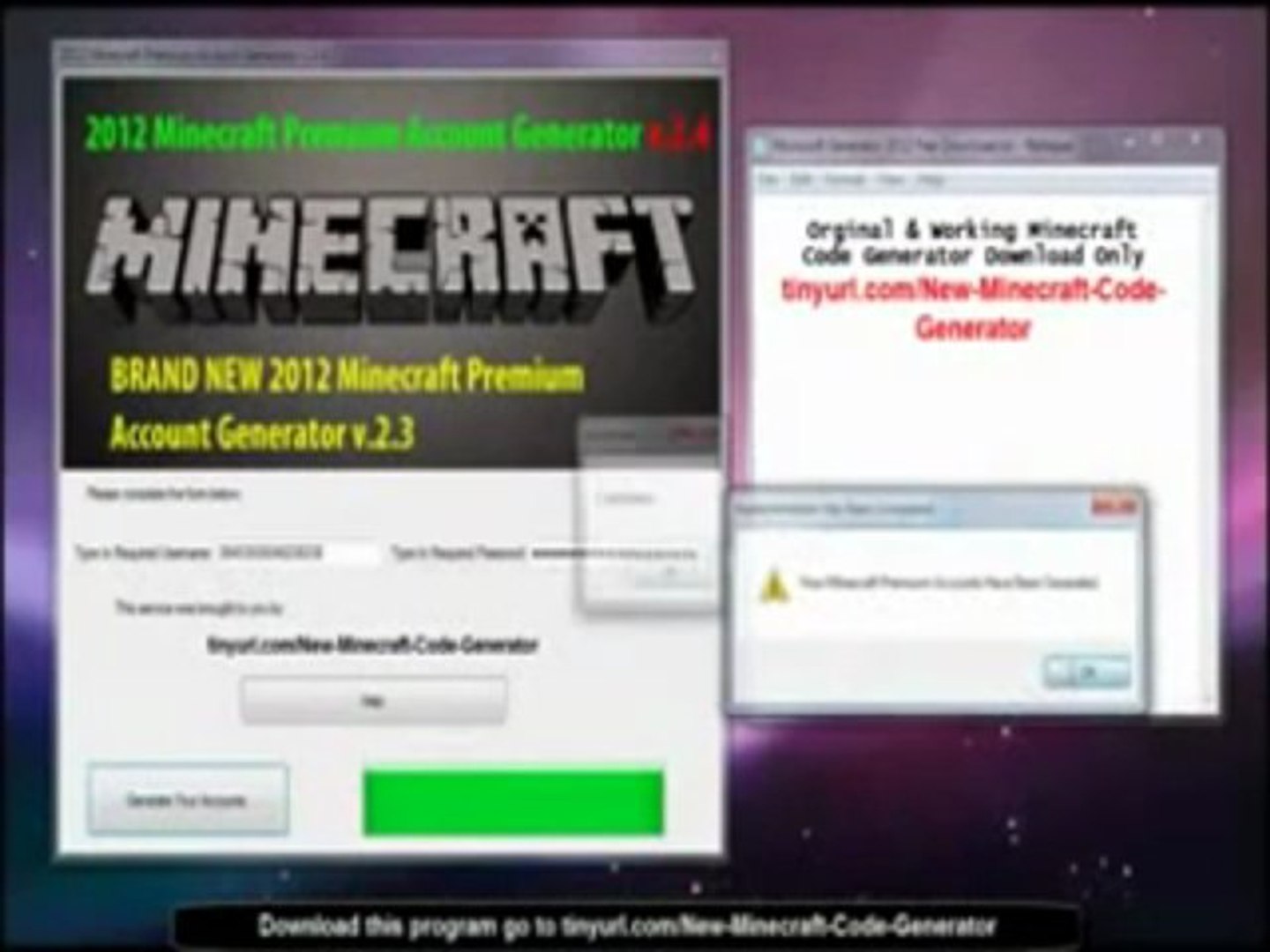 Free Minecraft Gift Code Generator Minecraft Premium Account Generator  Daily updated 2012 - video Dailymotion