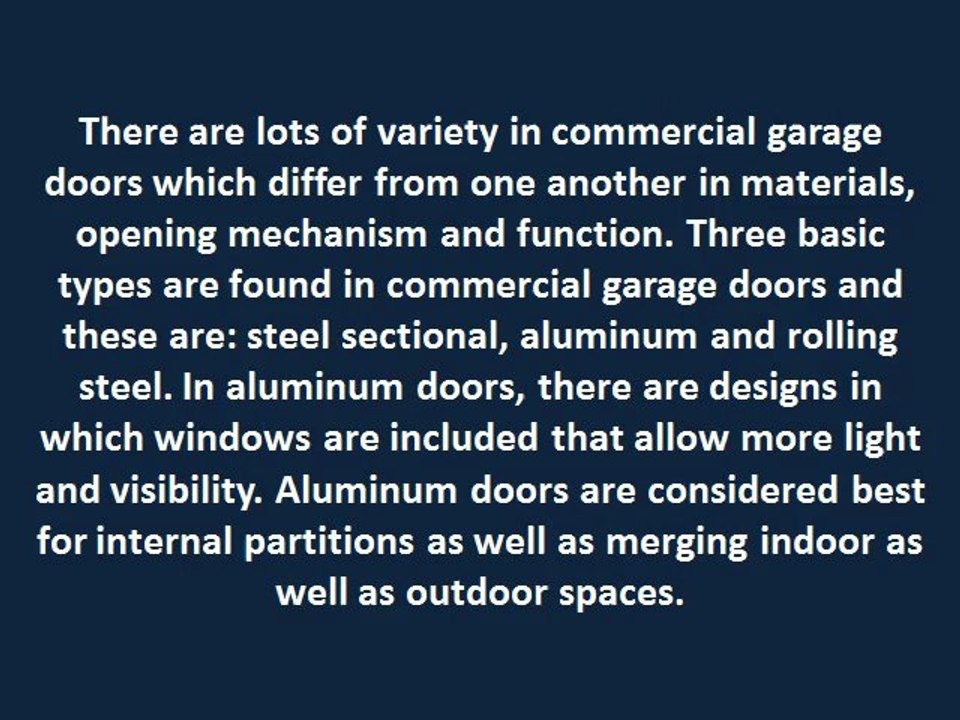 Provide Safety to Your Commercial Garages with Commercial Garage Doors