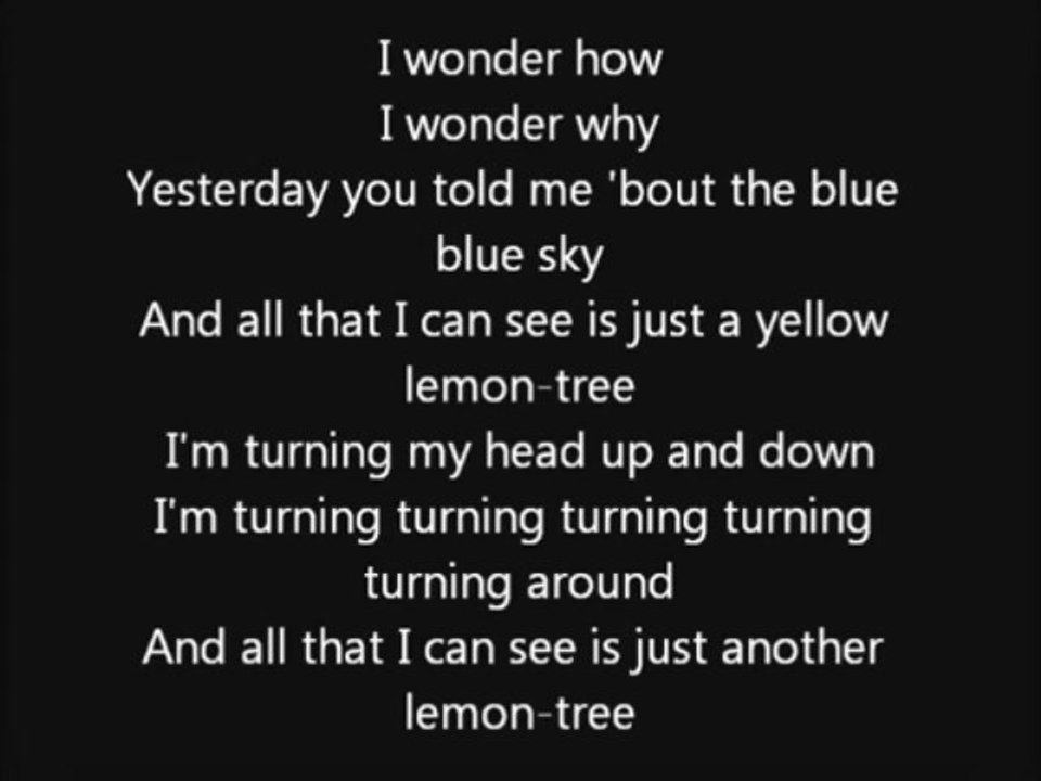 Fool's Garden-Lemon Tree (lyrics)