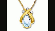 Aquamarine Pendant Necklacein 10k Gold With Diamonds From Jewelry.com Review