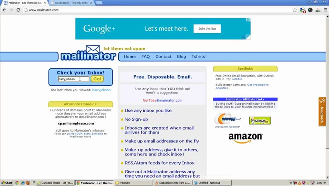 Disposable Email Address