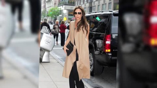 Victoria Beckham Dons a Sleeveless Coat