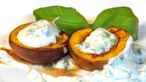 How To Make Roasted Peaches In Basil Mascarpone Cream