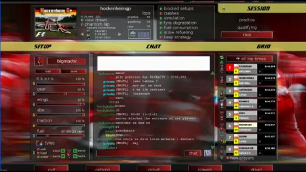 MRO.pl - Season X - race 04 - Hockenheim GP (Saturday race)