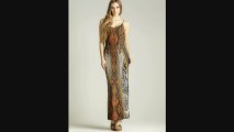 Moa Moa Vneck Printed Maxi Dress, Orange Review