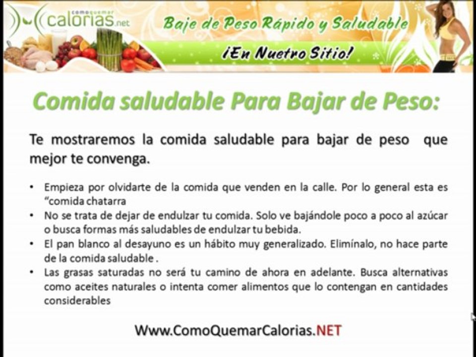 Comida Saludable Para Bajar de Peso