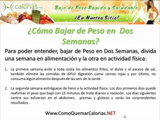 Como Bajar de Peso en Dos Semanas