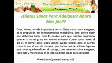 Dietas Sanas Para Adelgazar