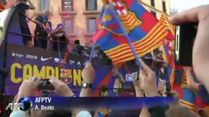 Barcelona celebrates La Liga title