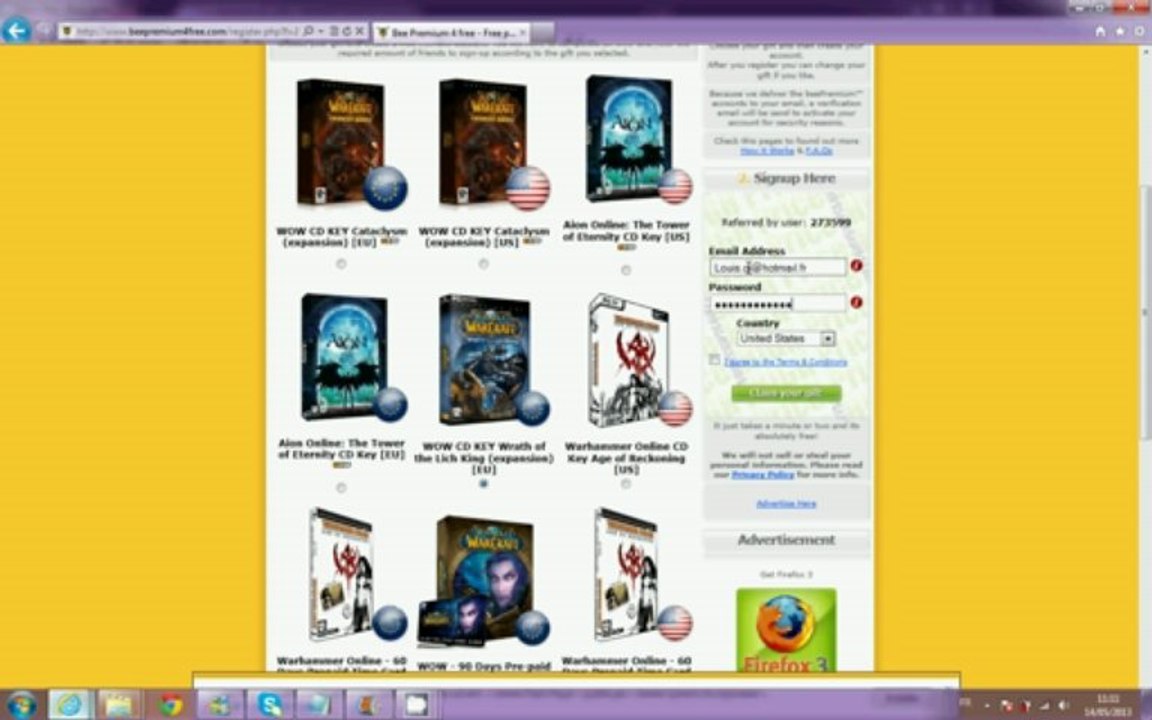 Avoir Temps de jeu WoW , Argent Paypal , Jeux video , Bon achat amazon GRATUIT !!