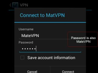 Configuring MateVPN on an Android Device