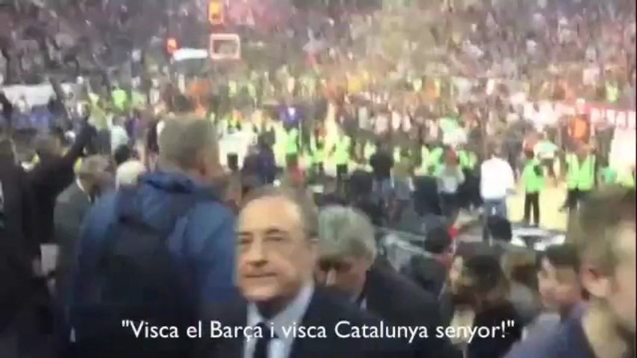 Florentino Pérez contesta Tú eres tonto a Visca el Barça i Visca Catalunya
